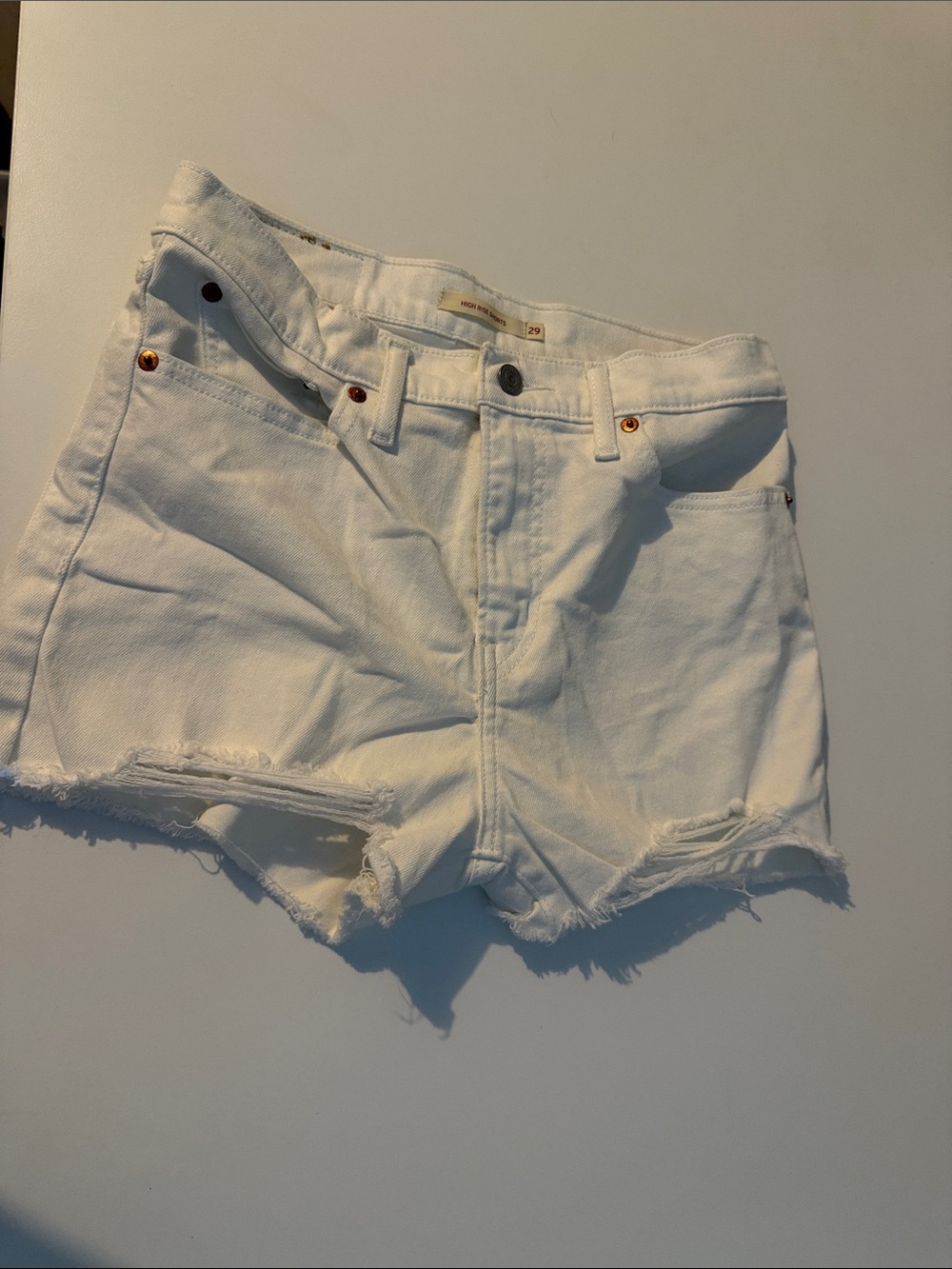 High Sierra White Distressed Denim Cutoff Shorts